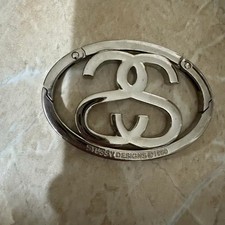 Stussy SS Logo Silver Carabiner Keyring