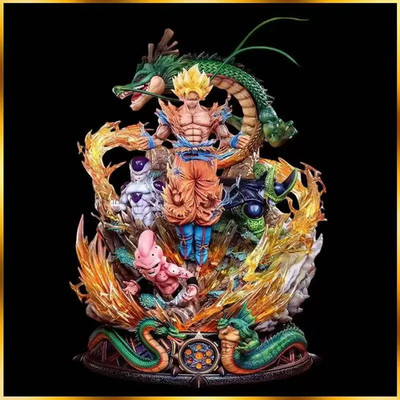 Anime Dragon Ball Z Super Saiyan Goku Majin Buu Frieza Cell 23cm Figure Statue