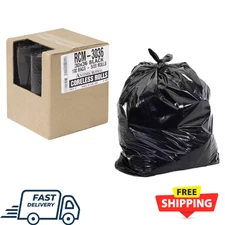 Trash Bags 30 Gal. Black Plastic Strong Tall Heavy Duty Garbage Kitchen 100-Pack