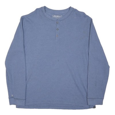 EDDIE BAUER Herren Blau Pullover Rundhals Basic Knit Strick XL Baumwollmix