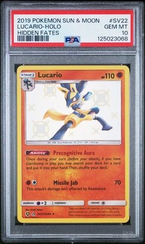 PSA 10 Lucario SV22/SV94 Hidden Fates: Shiny Vault Holo