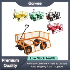 Steel Garden Cart 3-in-1 500-1400LBS Rustproof Frame All-Terrain Tires