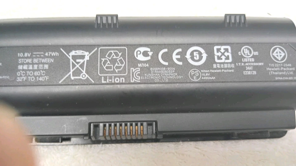 Batería para portátil/notebook HP MU06 10.8V 47Wh 4400mAh probada/buena  Foto 2 de 4