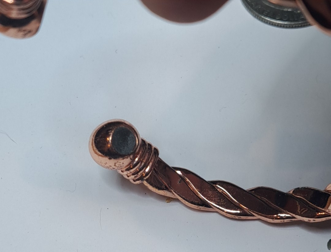 Hammered Solid Copper Cuff Bracelet Wire Twist  H… - image 6