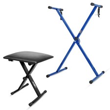 5 Core Keyboard Stand Piano Bench Set Adjustable Key Board Stands w Music Chair