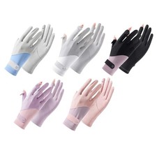 Women UV Gloves Breathable Ice Silk UV Protection Gloves Short Driving Gloves