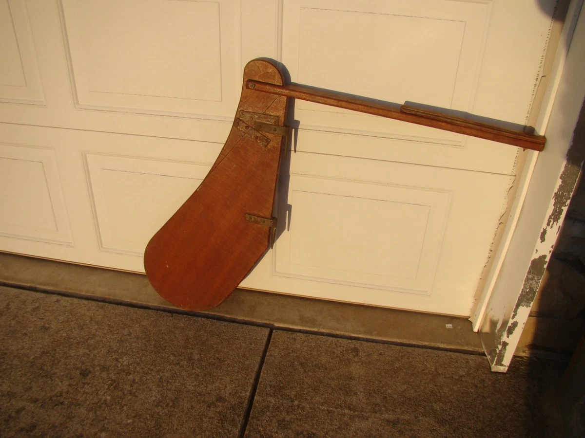 Vintage Nautical Sailboat Solid Wood Rudder w/ Brass Hardware (B