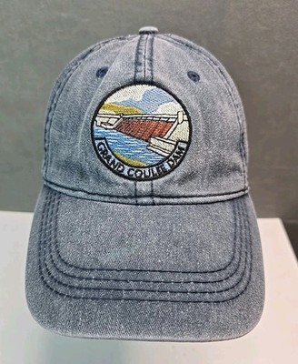 Largest Hydroelectric facility in United states hat Grand Coulee Dam denim cap