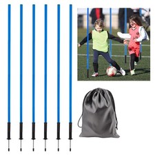 6 Pcs 5FT Agility Training Poles for Soccer,Basketball,Football,Dog,Horse Tra...