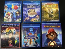 Used Blu-ray Lot of 6 Family Fantasy Films/Movies no digital codes