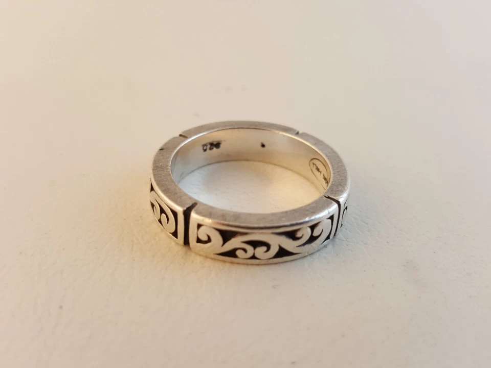 Anillo banda plata esterlina Lois Hill desplazamiento talla 9 Indonesia Foto 4 de 4