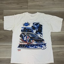 Mark Martin Vintage 2000s Viagra NASCAR Racing #6 Graphic Tshirt Size XL