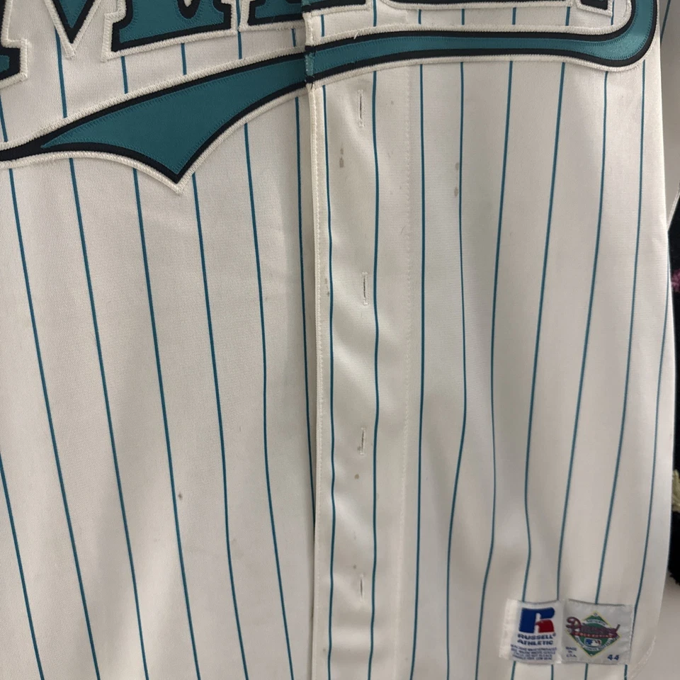 Marlins Diamond Collection Size 44 Pinstripe OG Logo Russell - Image 4 of 4