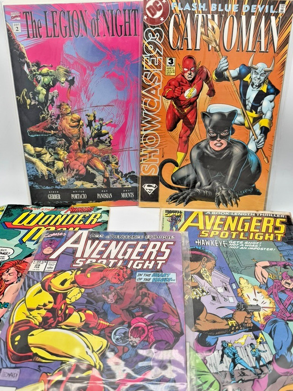 Mixed Comic Book Lot DC Marvel Catwoman Flash Avengers Spotlight Wonder Man