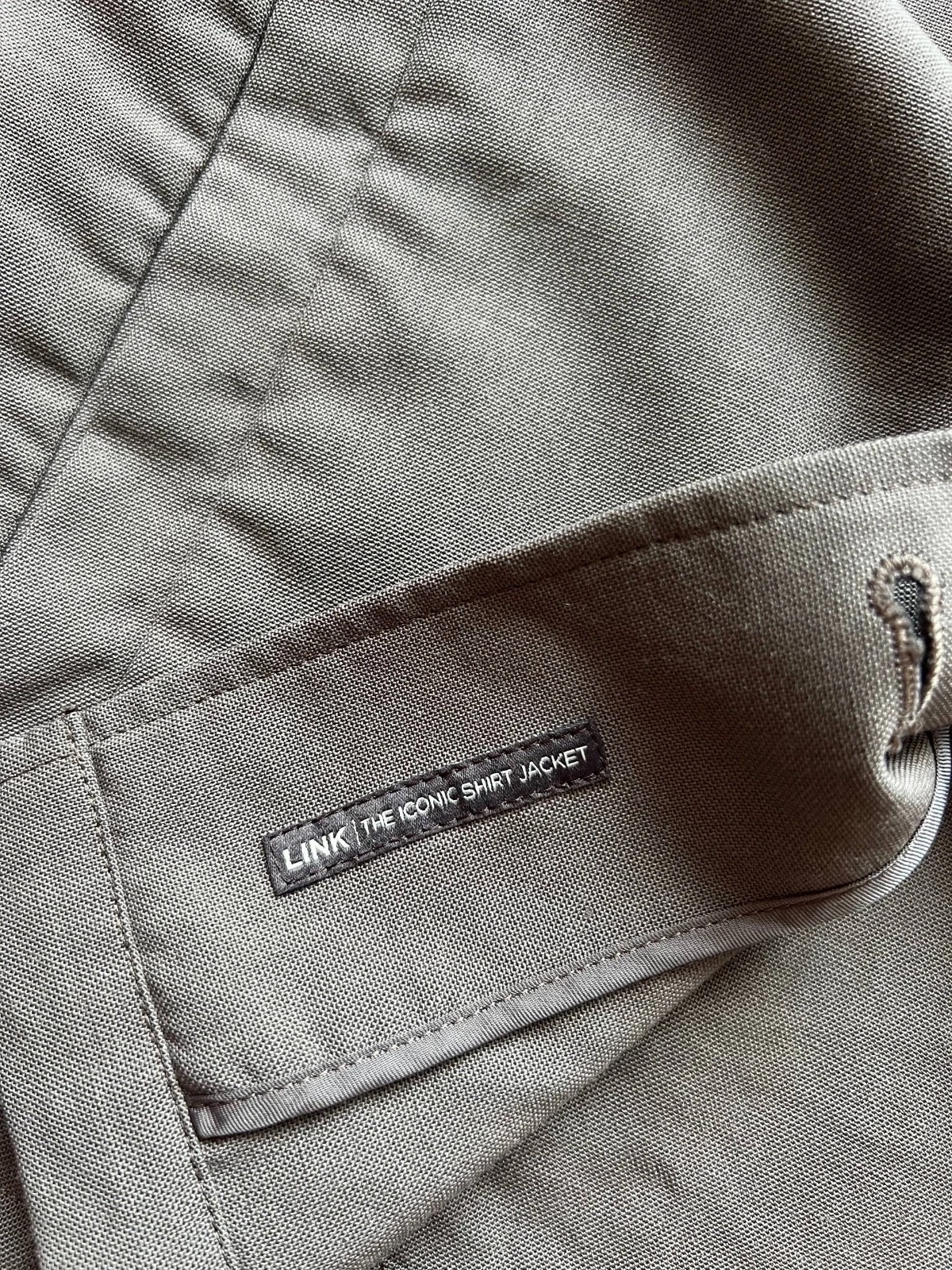BOGGI Milano LINK 100% Wool Shirt Jacket Mens XS Taupe Brown Overshirt Safari image 12