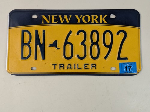Single Vintage Original New York NY TRAILER License Plate Tag 1973-86 BN63892