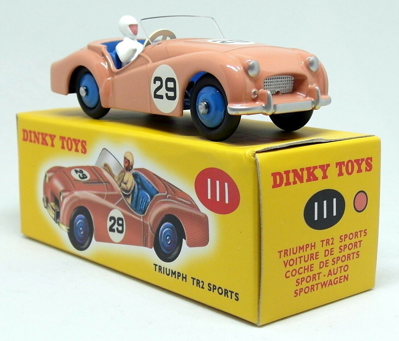 Atlas Dinky Toys Reproduction - 111 Triumph TR2 Sports 'Salmon Diecast Model Car
