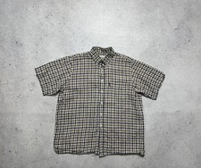 Aquascutum London Check Button Up Short Sleeve Shirt Casual