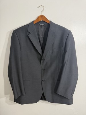 Ferretti 46R Gray Super 100s Merino Wool Suit Jacket Italian Diella Fabric