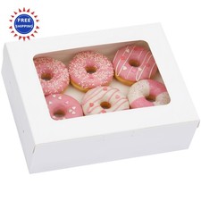 Bakery Boxes 12pcs 5 Inch TOMNK 8x6x2.5 Inches Window Cookie Chocolate Donuts