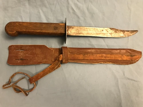 Original Rare Civil War Era 1800's Boot Knife Belt Knife with Handmade Sheath