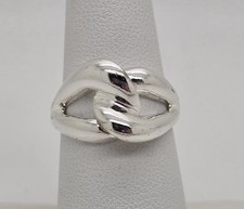 ESTATE STERLING SILVER TWISTED INTERTWINED KNOT RING SIZE 7 1/4
