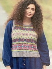 Knitting Pattern 1659 Fair Isle Tank Top DK Ladies Work Of Art Project