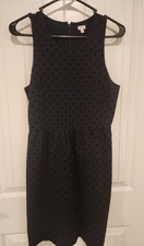 J. Crew Black Wool Sleeveless Shift Dress Size Small