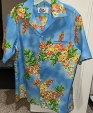 Vintage Hilo Hattie Hawaiian Camp Shirt Floral Print Aloha Beach 70  s NOS
