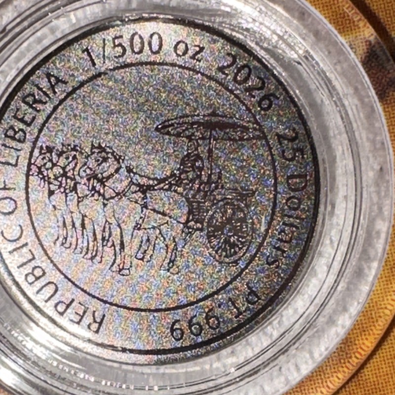 2026 Republic of Liberia Terracotta Army Platinum Coin 25 Dollars 0.999 Fine