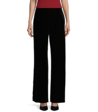 Kasper Women's Black Mid Rise Pull-On Wide-Leg Pants Size Large