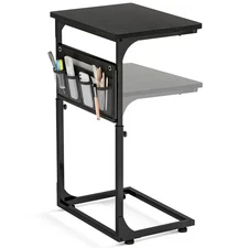 Adjustable End Table Tv Tray C Shaped Side Height For Couch Small Sofa Storage