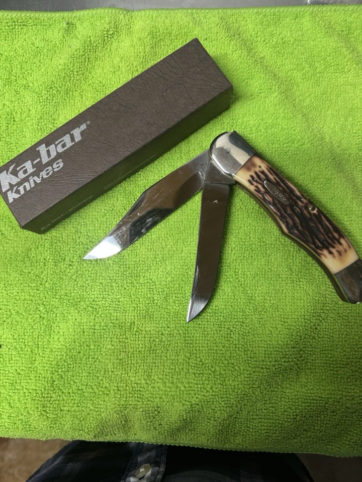 Cazador plegable vintage KABAR 1184 Staglon Foto 3 de 3