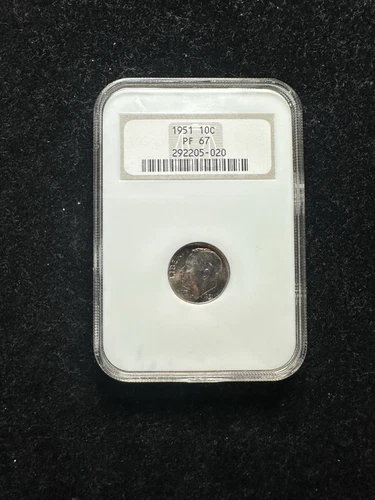 1951 Roosevelt 10c NGC PF67 Toned