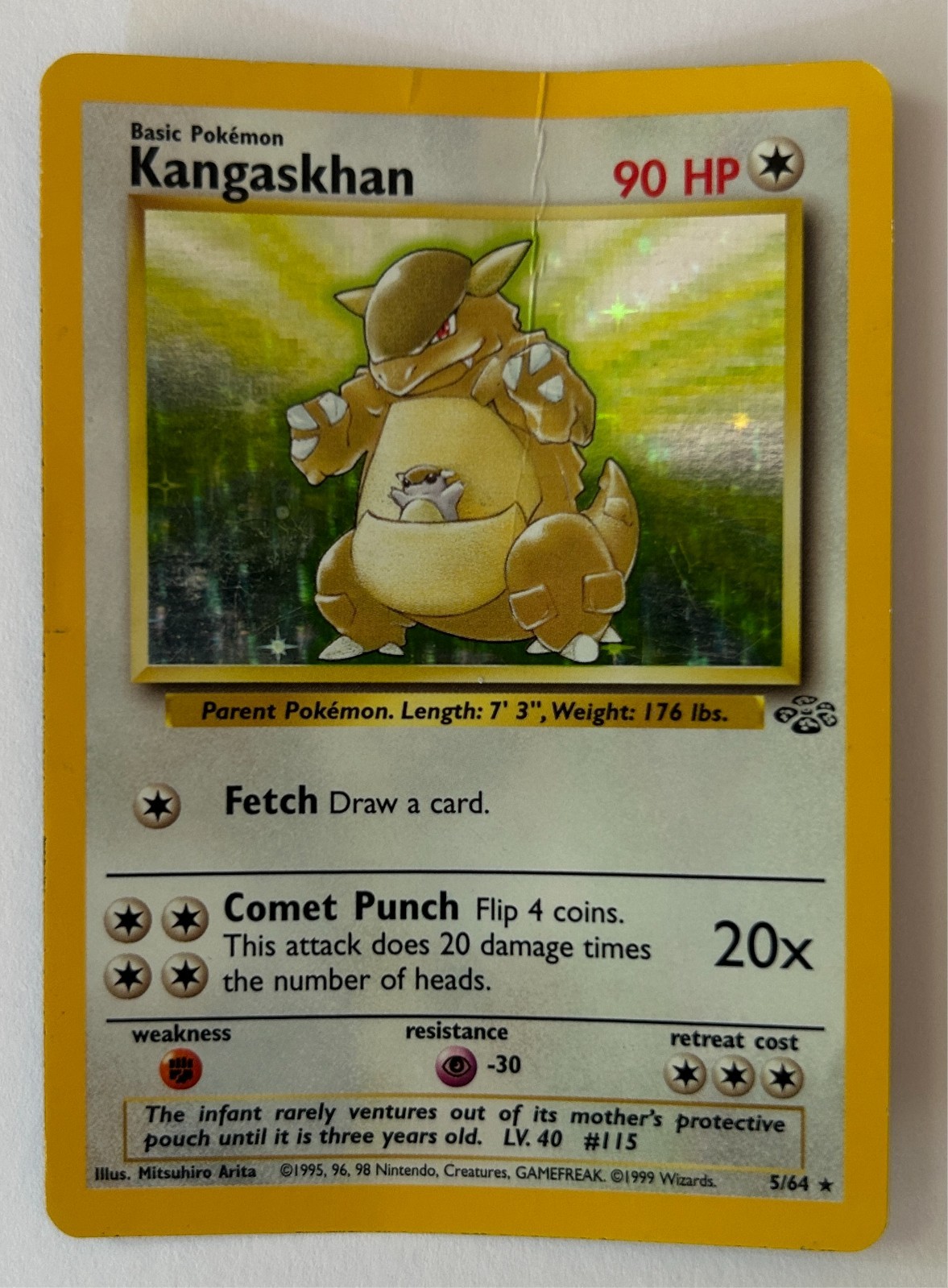 Kangaskhan #5/64 Holo Pokemon Card Jungle 1999 RARE