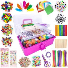Art and Craft Supplies for Kids, Toddler DIY Craft Art Supply Set Included Pi...