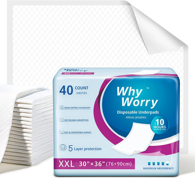Whyworry Extra Large Disposable Bed Pads 30'' X 36'', Super Absorbent Leakproof In