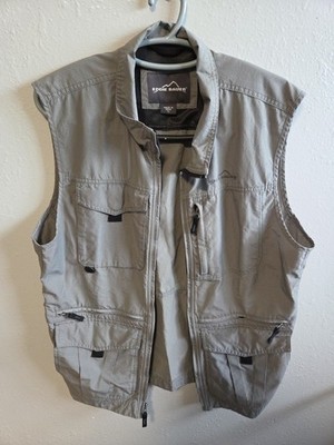 Eddie Bauer Travex Travel Utility Vest Men's LG TALL Full Zip