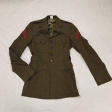 USMC Service Alpha Dress Coat Olive Green Size 37L