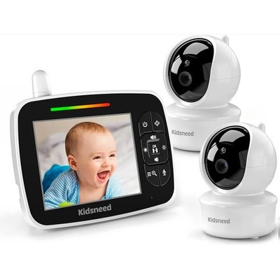 Kidsneed SM935A Digital Wireless Video Baby Monitor 3.5'' Color Screen 2 Cameras