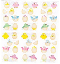 Mrs. Grossman's Chubby Chicks Peeper Easter Egg Scrapbook Stickers! 3 Strips