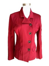 CAbi Rhubarb Ponte Knit Jacket Blazer Red Size 4 Style 3175 Career Stretch