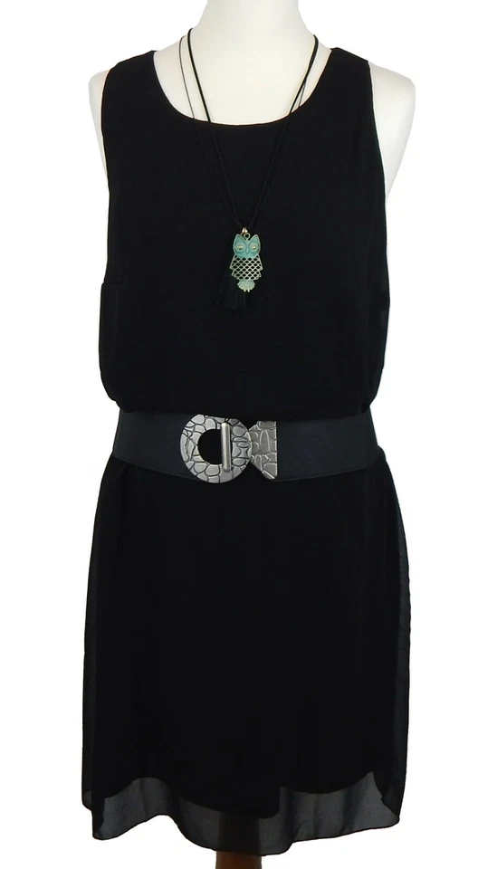 Ella Jonte Stretchgürtel schwarz silber 75 - 95 Taillengürtel elastischer Gürtel - Bild 3 von 3