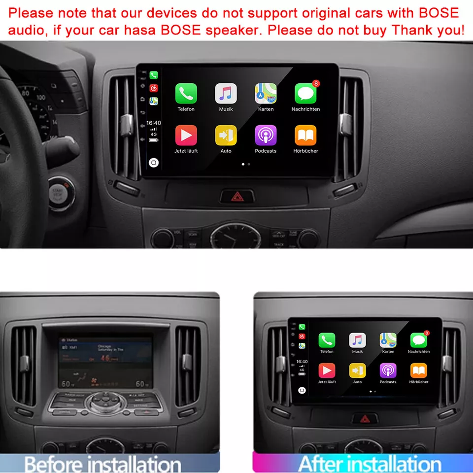 64GB Apple CarPlay Android 13 Car Radio Stereo Navi For Infiniti G37 2006-2013 - Image 4 of 4