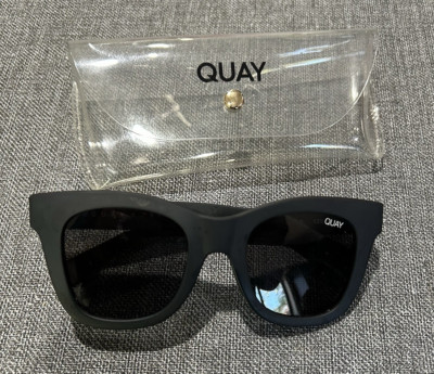 Quay Australia Polarized After Hours 125  Oversized Sunglasses Black With Case