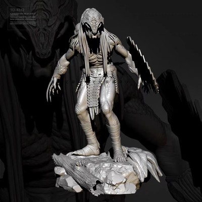 Predator  3D Druck - Resin Figur Harz Weiß Modell