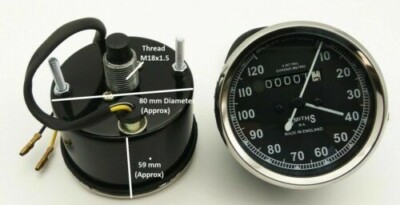 Replika Smiths Tachometer 0 - 120 Mph Für BSA Royal Enfield Norton Odometer