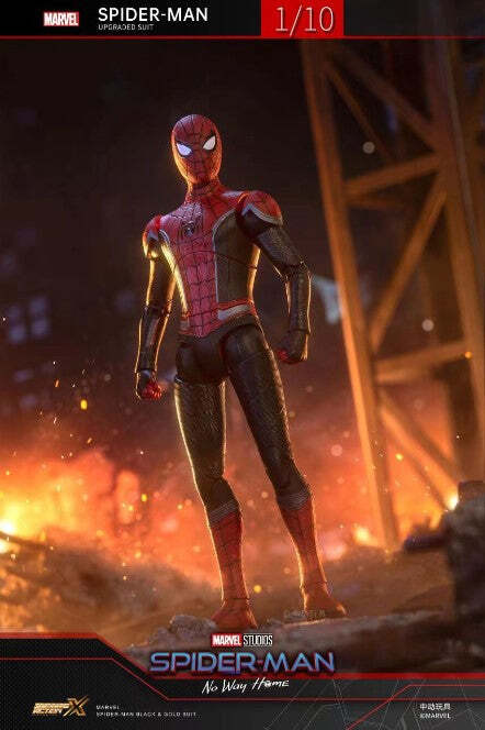 アメコミ SPIDER-MAN UPGRADED SUIT 100% &amp; 400% Spider-Man (Upgraded Suit) Collectible Figure by Bandai