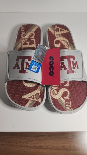 Sandalias Texas A&M Aggies FOCO Gel Acolchadas Toboganes NCAA Para Hombre Gris Granate Nuevas con Etiquetas - Imagen 5 de 8