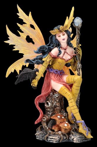 Figurine Elfe Lirael – Fée Avec Feuille Et Diadème, Fantaisie, Polyrésine, Neuve